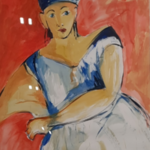 Acryl schilderij, Maya Wildevuur, Portret, 1997